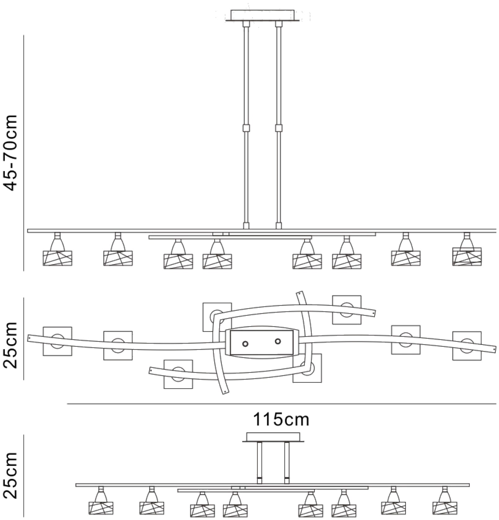 Zen PB Ceiling Lights Mantra Linear Fittings